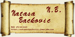 Nataša Backović vizit kartica